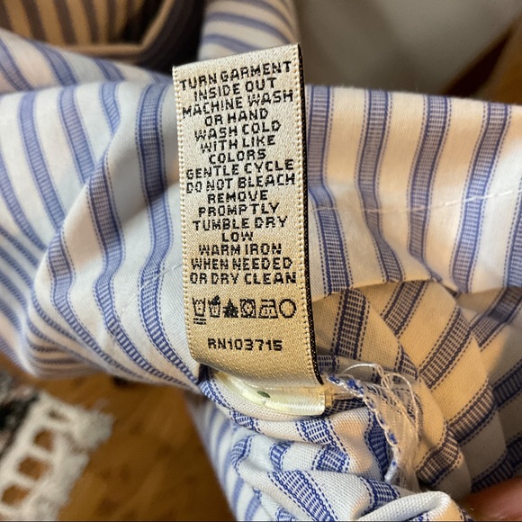 SOLD NM Neiman Marcus Striped Cotton Dress Blue Size 4 - Picture 4 of 8